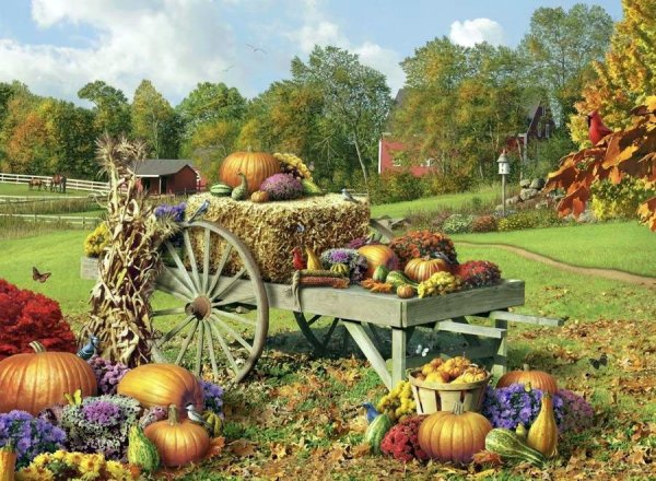 Осенние натюрморты и пейзажи