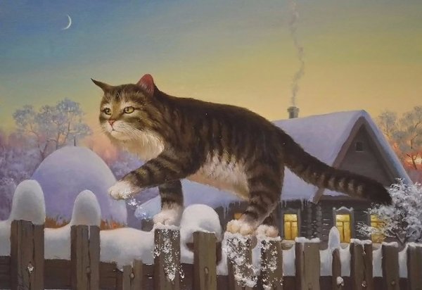 Добрый вечер с котиками с природой.