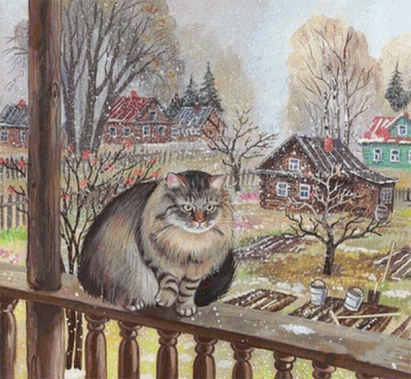 Пейзаж с кошкой