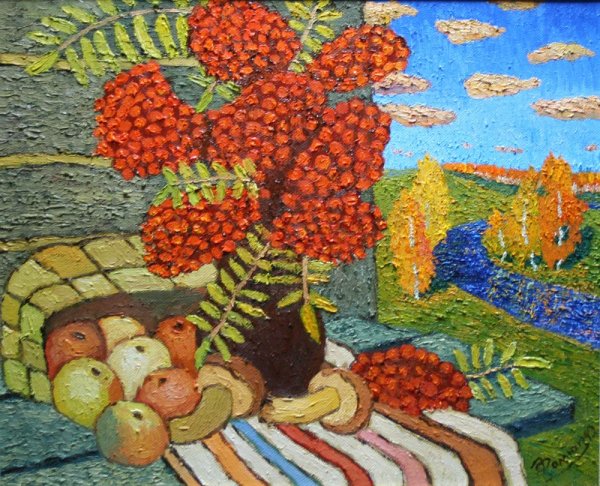 Пластилиновая живопись осень