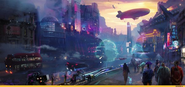 Sci-Fi Art город киберпанк