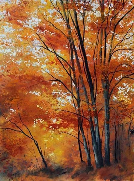Осенний лес пастелью