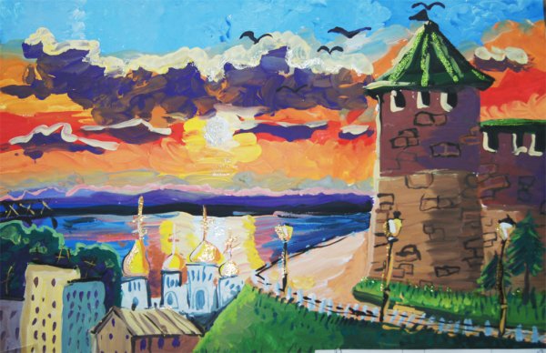 Рисунок на тему мой город Нижний Новгород