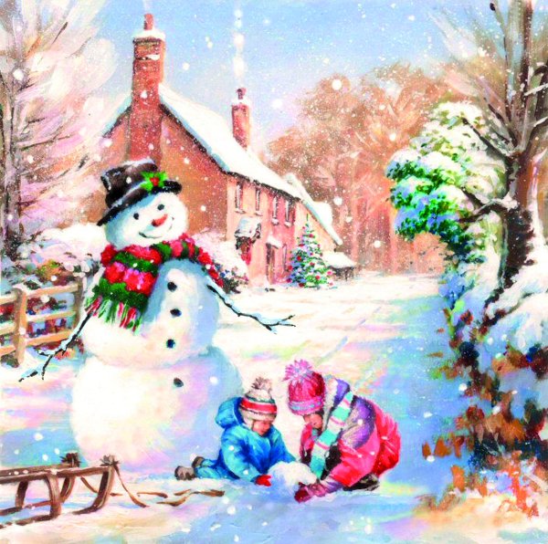 Салфетки Снеговик 33см х 33см