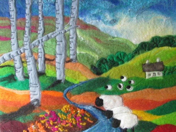 Картина из фетра природа