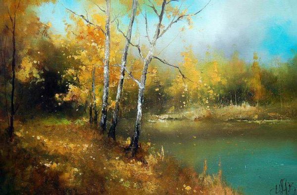 Осенние пейзажи маслом Сахаров