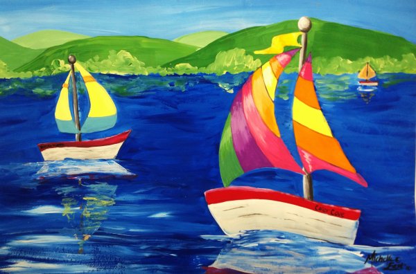 Рисование морского пейзажа для детей