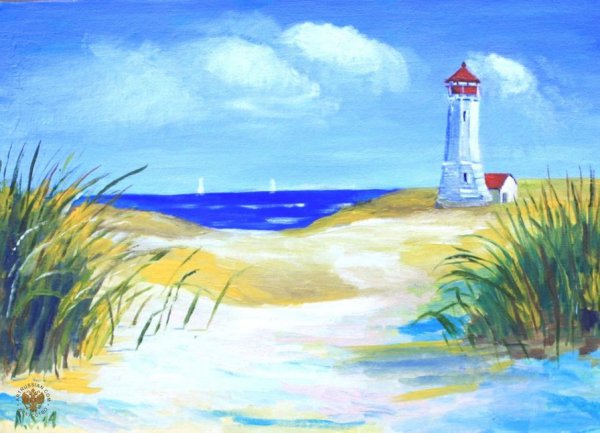 Морской пейзаж с линией горизонта