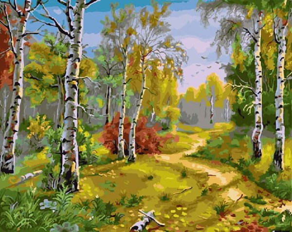 Алмазная живопись Березовая роща