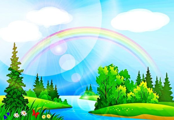 Летний пейзаж рисунок