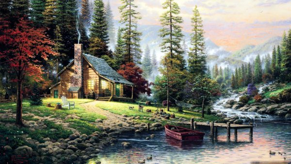 Томас Кинкаде живопись горы