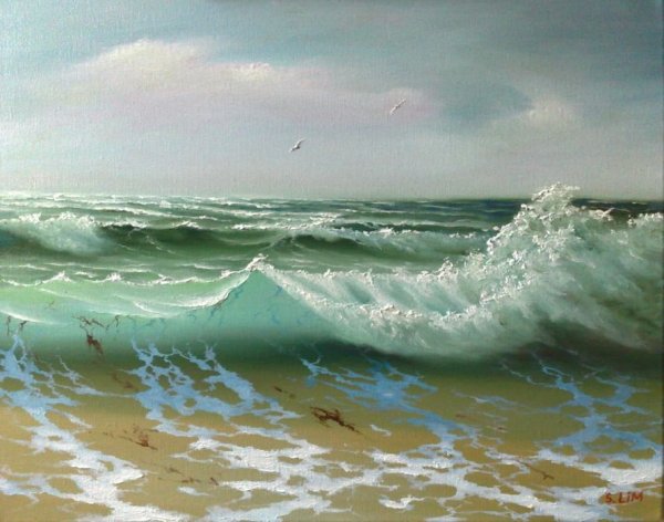 Морские пейзажи с волнами (49 фото) » Рисунки для срисовки и не только