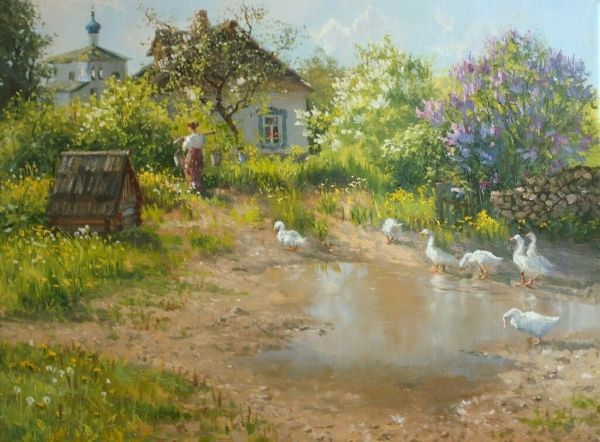 Живопись Владимир Жданов сельские пейзажи