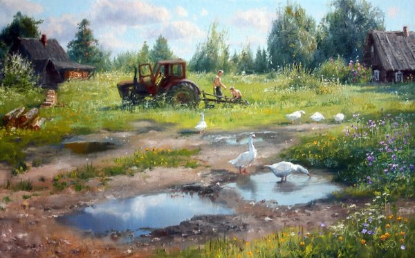Художник Жданов Владимир Юрьевич картины деревня