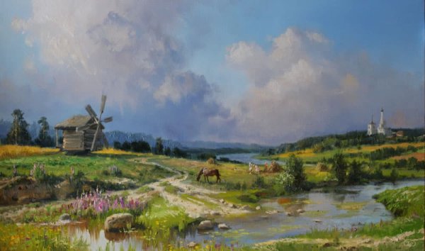 Художник Владимир Жданов картины деревни