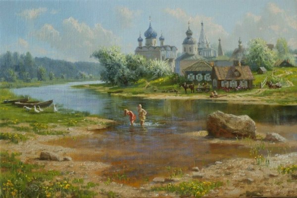 Картина русская деревня Владимир Жданов