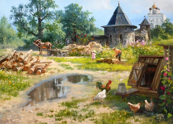 Владимир Жданов художник лето в деревне