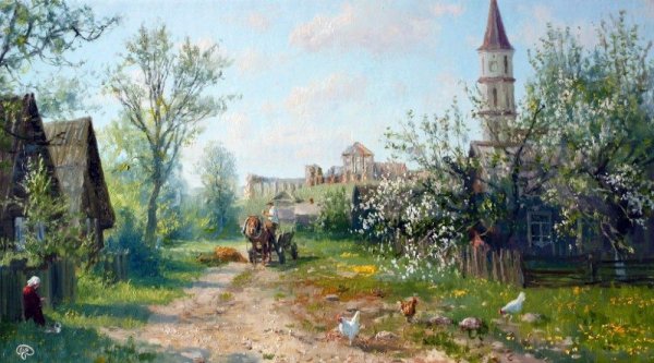 Картина русская деревня Владимир Жданов