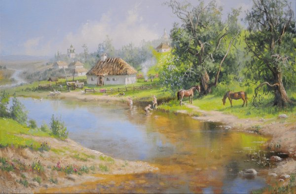Владимир Жданов деревня лето живопись