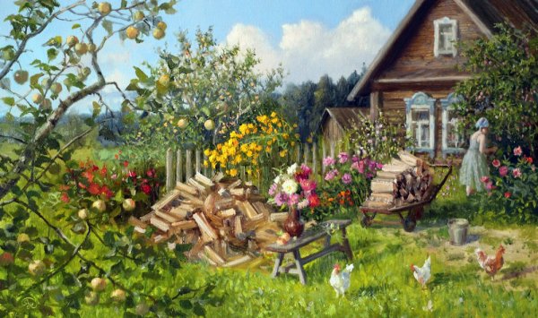 Художник Жданов Владимир Юрьевич лето в деревне картины