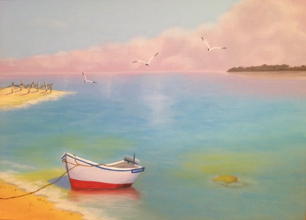 Живопись акрилом морской пейзаж