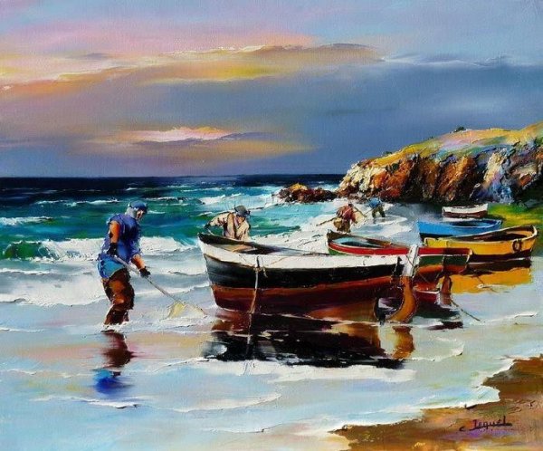 Christian Jequel картины мастихином