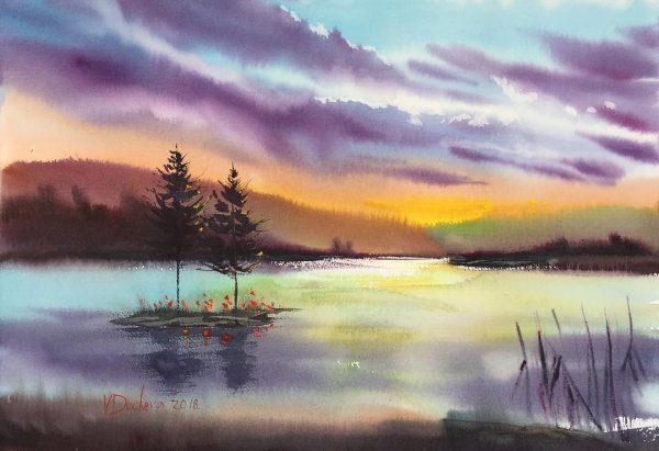 Пейзаж с линией горизонта