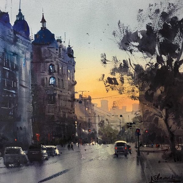 Небо гуашью