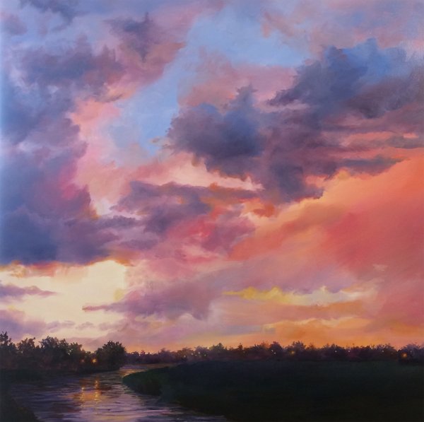 Вечерний пейзаж пастелью