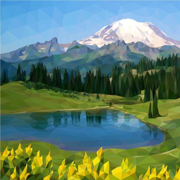 Горы на графическом планшете