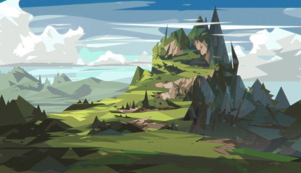 Подножье горы рисунок