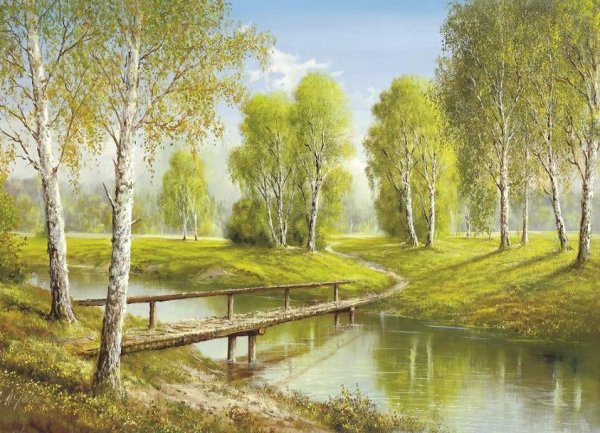 Березовая роща картина Елены Самарской