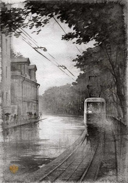 Серый городской пейзаж