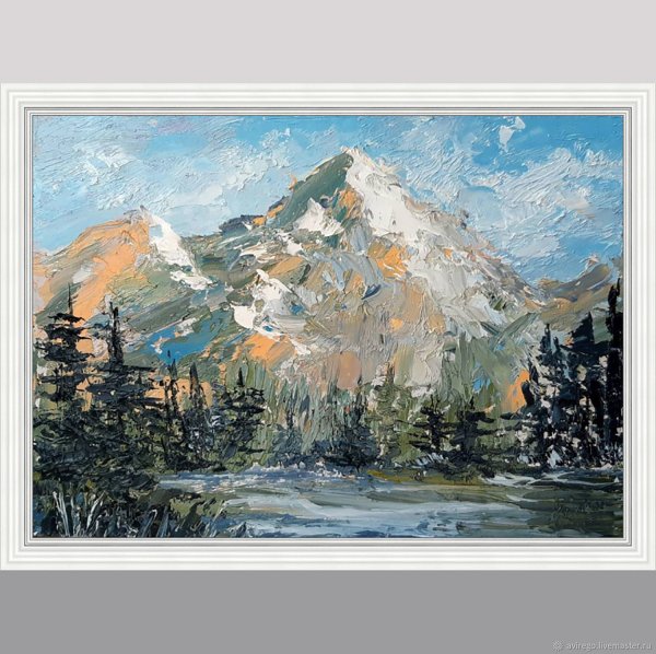 Живопись мастихином горы