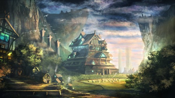 Эльфийская деревня арт