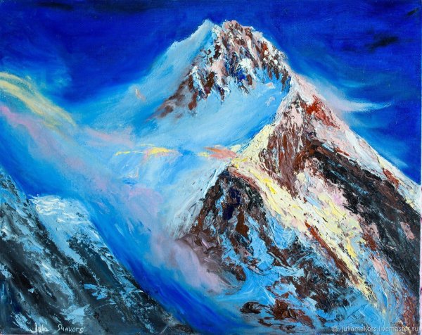 Горы мастихином маслом