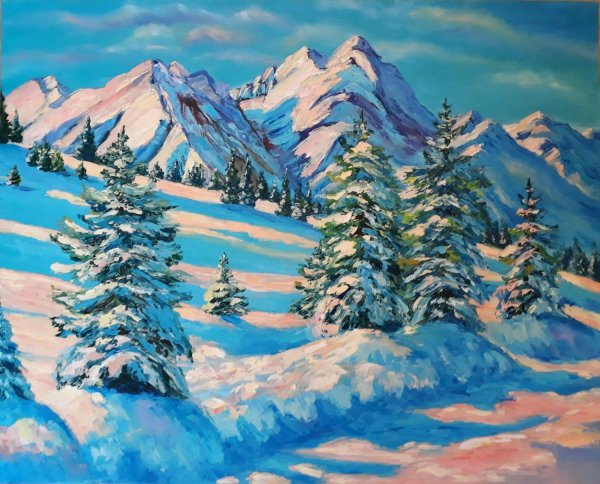 Импасто живопись горы