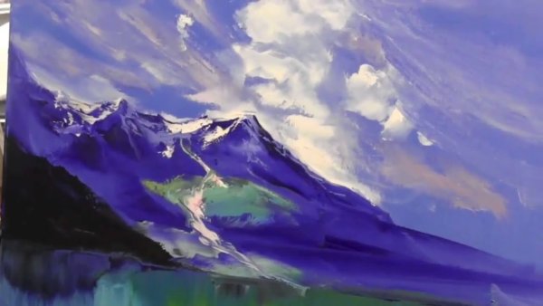 Горы и море мастихином