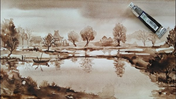 Пленэр гризайль