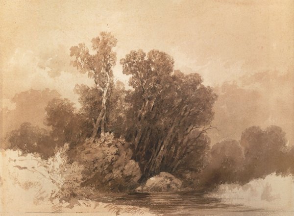 Техника гризайль пейзаж