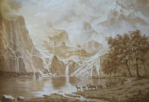 Пейзаж гризайль воздушная перспектива