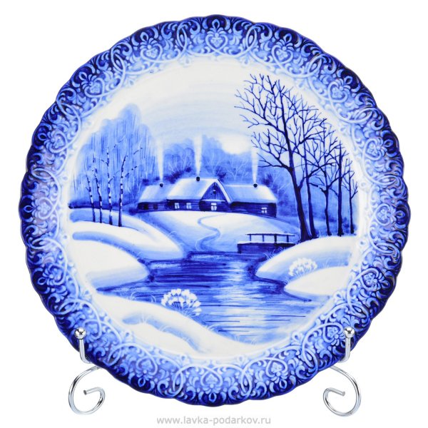 Пейзаж в стиле Гжель