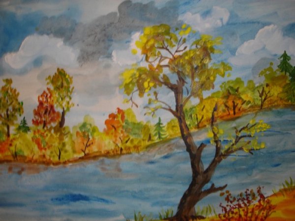 Осенний пейзаж родной земли легко и просто