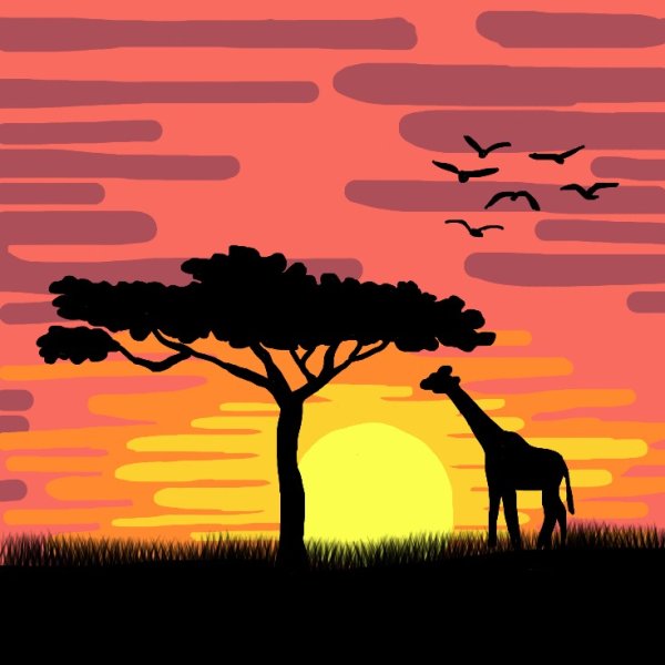Саванна силуэт