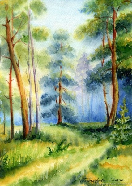 Лес карандашом