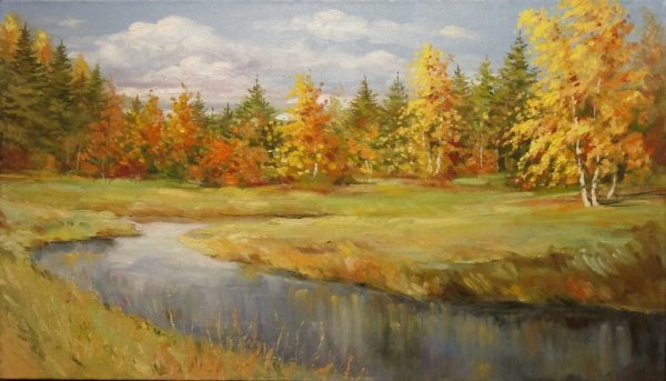 Осенний лес живопись