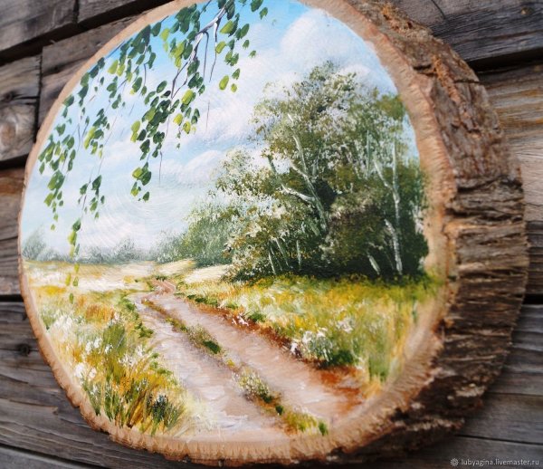 Панно на спиле дерева