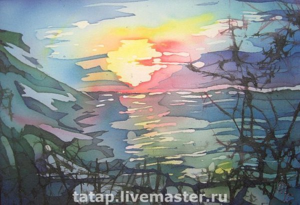 Горячий батик пейзаж море