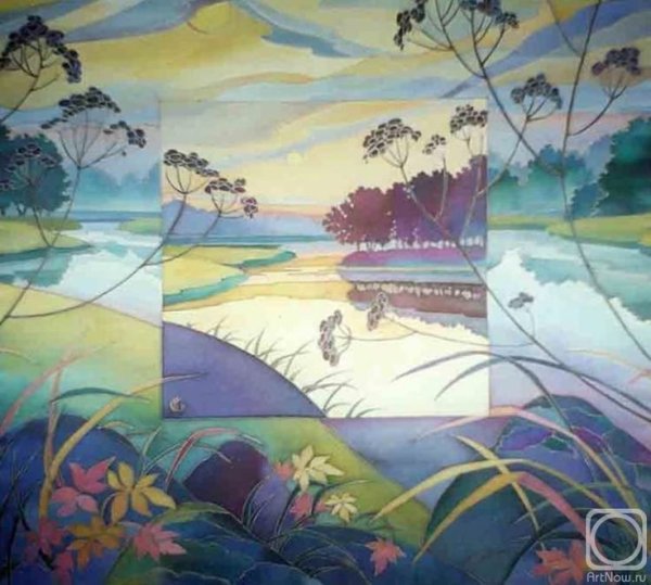 Холодный батик пейзаж