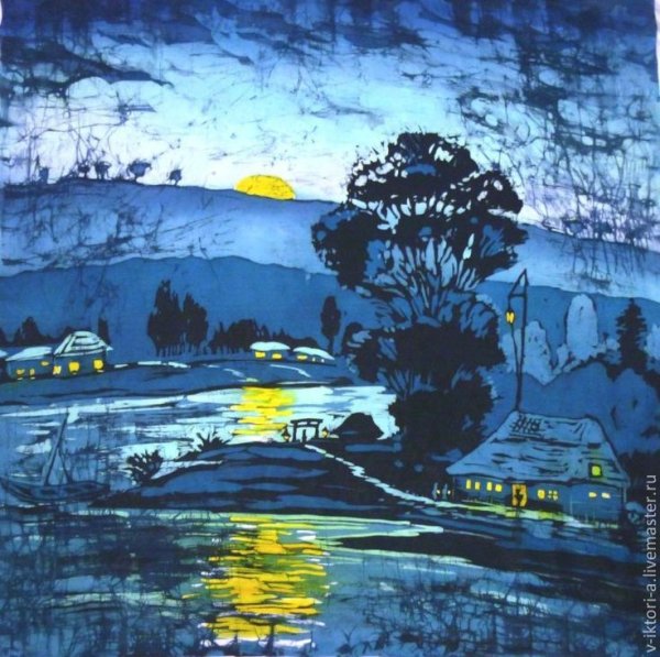 Ночной декоративный пейзаж